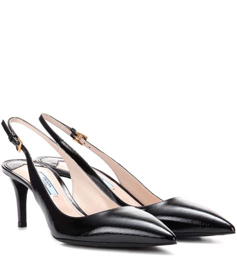 prada leather kitten heel pumps|fold kitten heel slingback pump.